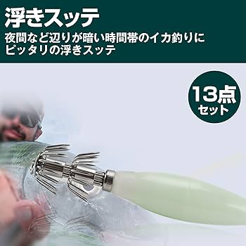 Amazon.co.jp: イカ釣り用 浮きスッテ 夜光 イカメタル 収納